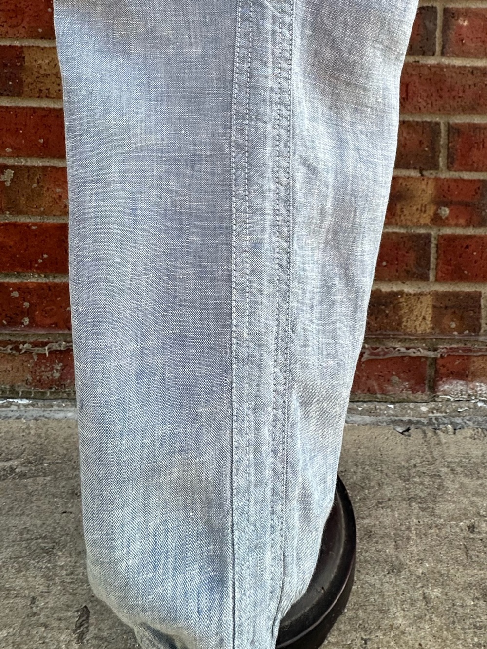 Athleta Linen Light Blue Elastic Waist Jogger Vacation City Coastal Beach Travel - Picture 12 of 13
